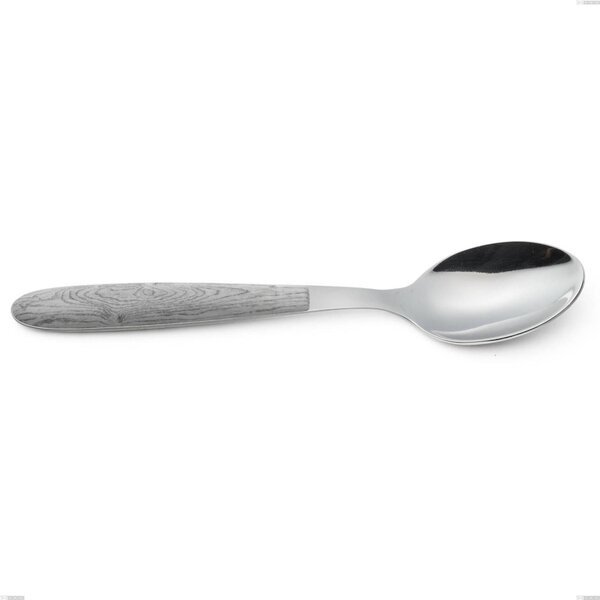 Cucchiaio tavola vero betulla, acciaio 18.0, manicatura pbt sublimato acciaio lucido, lunghezza 190 mm