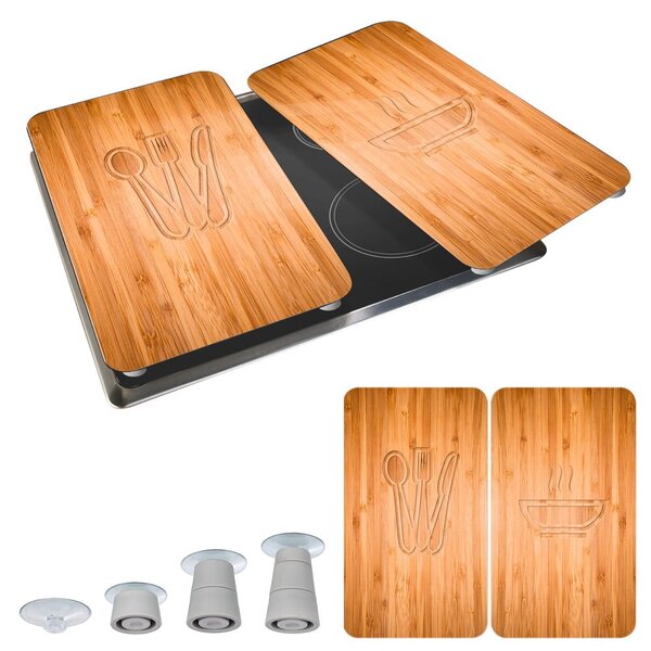 Set di 2 copri stufe in vetro, 52 x 30 cm Lunch - Wenko