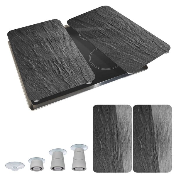 Set di 2 cappe da cucina in vetro con, 52 x 30 cm Slate - Wenko