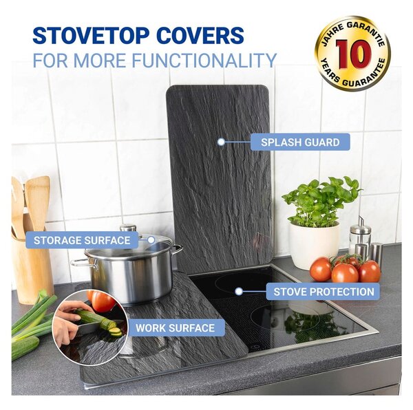 Set di 2 cappe da cucina in vetro con, 52 x 30 cm Slate - Wenko