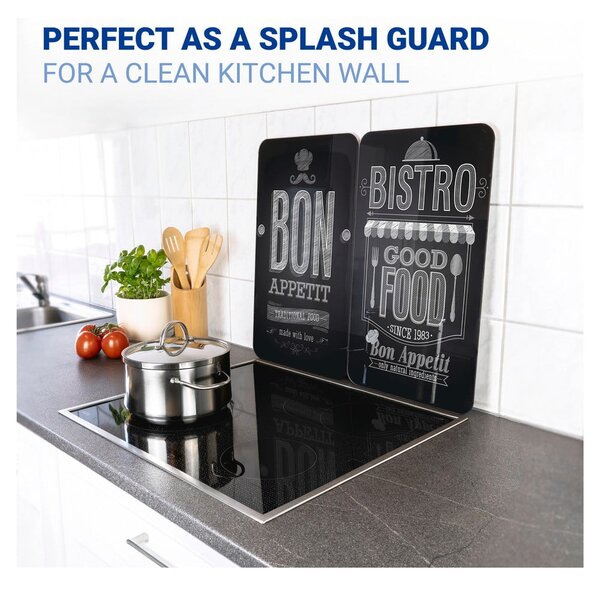 Set di 2 copri stufe in vetro, 52 x 30 cm Bon Appetit - Wenko