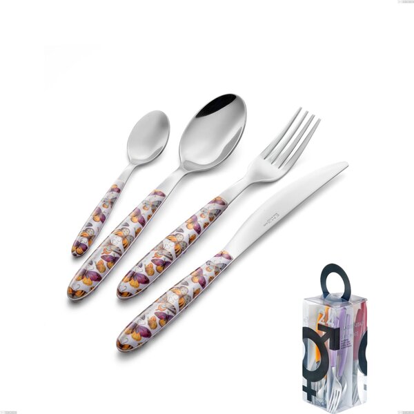 Confezione You&Me 24 pezzi posate vero butterfly, acciaio 18.0 nickel free, manicatura pbt sublimato acciaio lucido