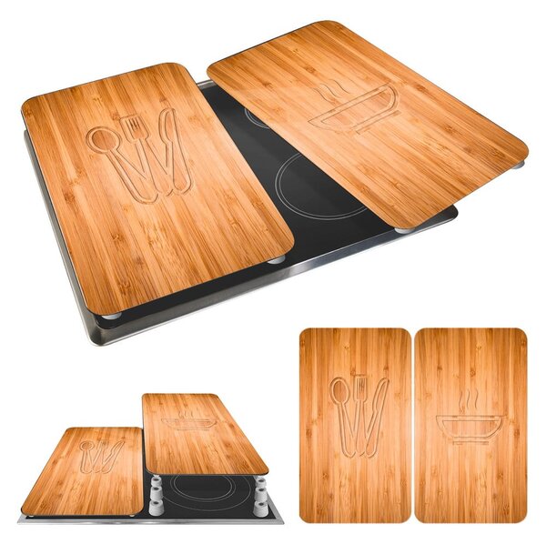 Set di 2 copri stufe in vetro, 52 x 30 cm Lunch - Wenko