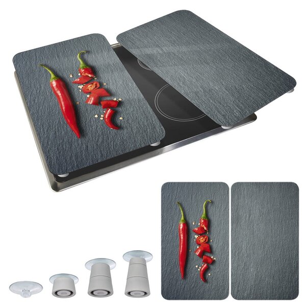 Set di 2 copri stufe in vetro, 52 x 30 cm Cayenne - Wenko