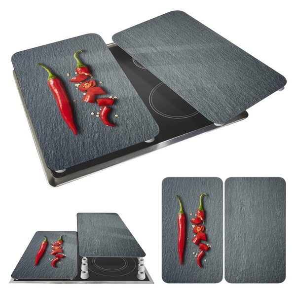 Set di 2 copri stufe in vetro, 52 x 30 cm Cayenne - Wenko