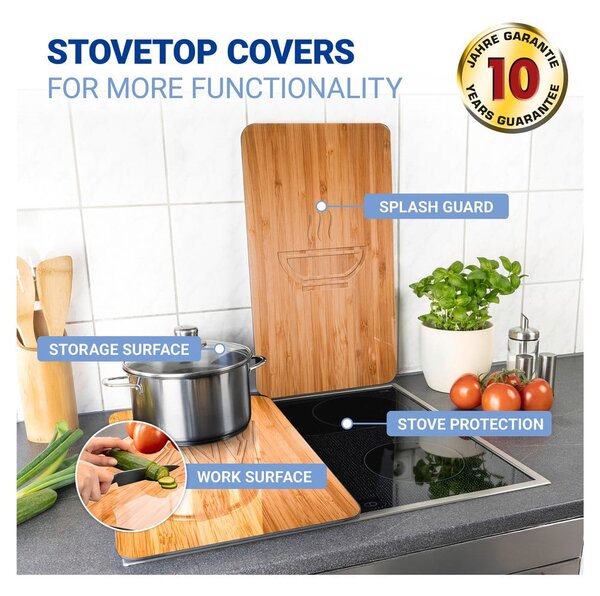 Set di 2 copri stufe in vetro, 52 x 30 cm Lunch - Wenko