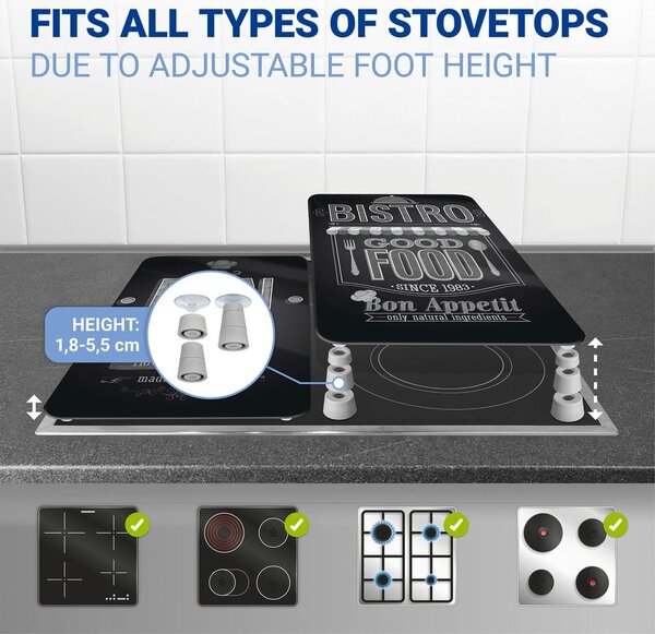 Set di 2 copri stufe in vetro, 52 x 30 cm Bon Appetit - Wenko