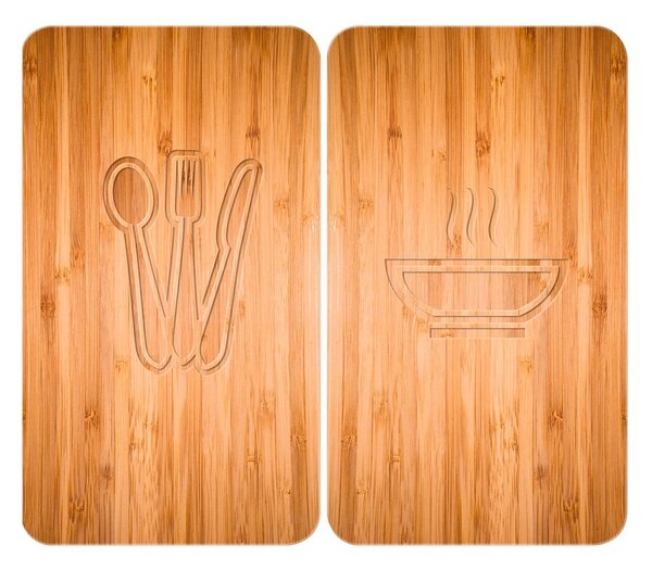 Set di 2 copri stufe in vetro, 52 x 30 cm Lunch - Wenko