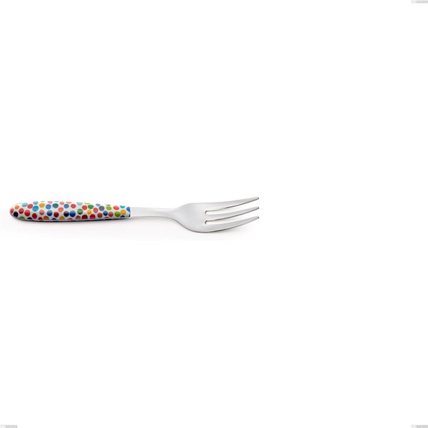 Forchetta dolce vero coriandoli, acciaio 18.0 nickel free, manicatura pbt sublimato acciaio lucido, lunghezza 150.00 mm