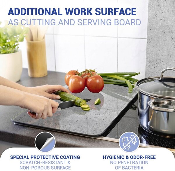 Set di 2 copri stufe in vetro grigio Universal - Wenko