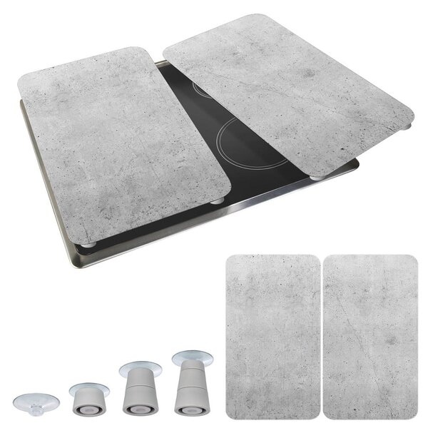 Set di 2 copri stufe in vetro grigio Universal - Wenko