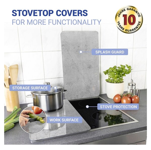Set di 2 copri stufe in vetro grigio Universal - Wenko