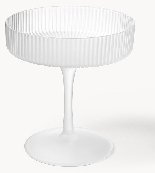 Set di 2 coppe da champagne in vetro soffiato con scanalatura in rilievo Ripple