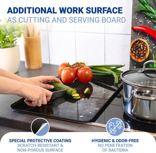 Set di 2 coperchi per stufe in vetro temperato 52x30 cm Rosemary - Maximex