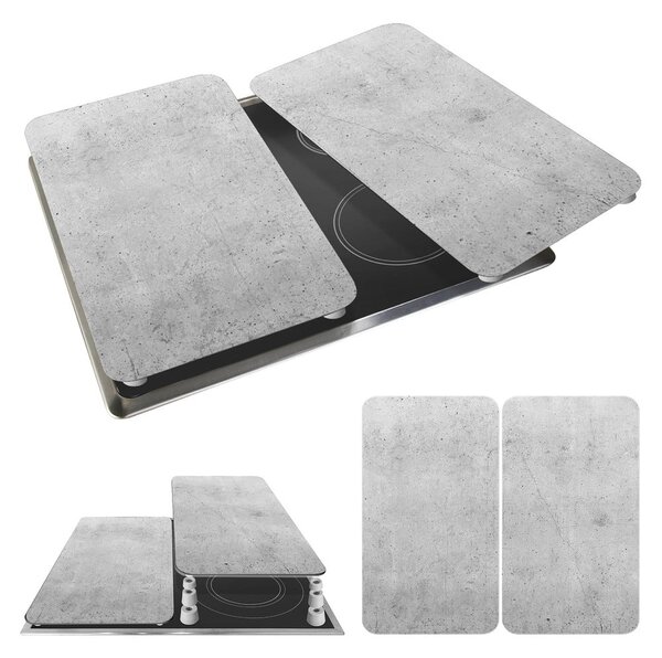 Set di 2 copri stufe in vetro grigio Universal - Wenko