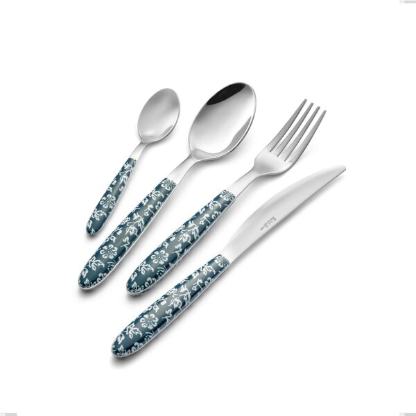 Cucchiaio da tavola, minestra vero flowers, acciaio 18.0 nickel free, manicatura pbt sublimato acciaio lucido, lunghezza 205 mm