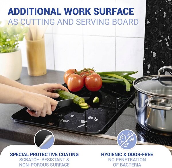 Set di 2 copri stufe in vetro nero Universal - Wenko