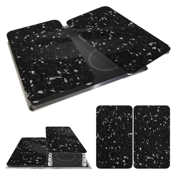 Set di 2 copri stufe in vetro nero Universal - Wenko