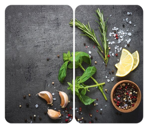 Set di 2 copri stufe in vetro grigio Herbs Universal - Wenko