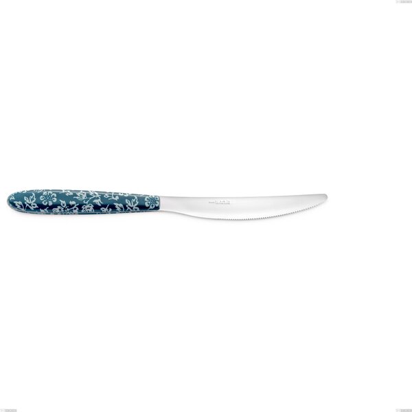 Coltello tavola vero flowers, acciaio 18.0 nickel free, manicatura pbt sublimato acciaio lucido, lunghezza 225 mm