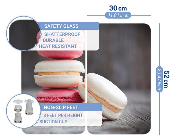 Set di 2 copri stufe in vetro, 52 x 30 cm Macarons - Wenko