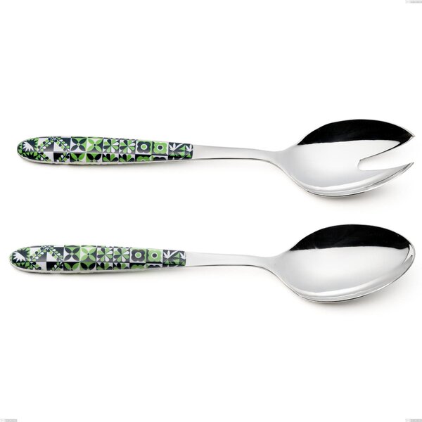 Coppia insalata vero icon, acciaio 18.0 nickel free, manicatura pbt sublimato acciaio lucido, lunghezza 250 mm