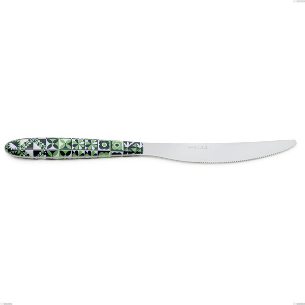 Coltello tavola vero icon, acciaio 18.0 nickel free, manicatura pbt sublimato acciaio lucido, lunghezza 220 mm