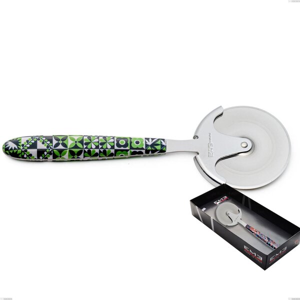 Confezione vetrina rotella tagliapizza vero icon, acciaio 18.0 nickel free, manicatura pbt sublimato acciaio lucido