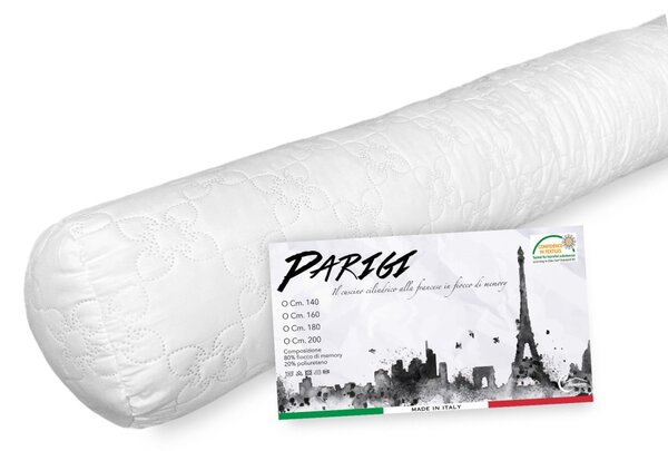 GUANCIALE cuscino PARIGI cilindrico alla FRANCESE traversino TUBOLARE lungo in 4 MISURE Cm. 160