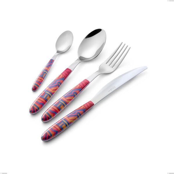 Pala riso vero linear, acciaio 18.0 nickel free, manicatura pbt sublimato acciaio lucido, lunghezza 252 mm