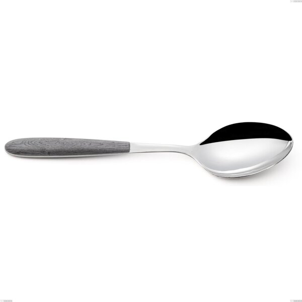 Cucchiaio da servizio vero olmo grigio, acciaio 18.0 nickel free, manicatura pbt sublimato acciaio lucido, lunghezza 250 mm