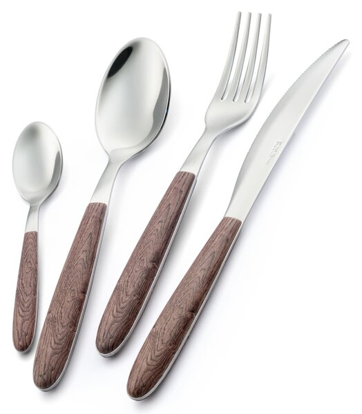 Confezione vetrina 1 pezzo pala riso vero noce, acciaio 18.0 nickel free, manicatura pbt sublimato acciaio lucido