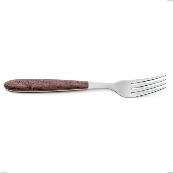 Forchetta tavola vero noce, acciaio 18.0 nickel free, manicatura pbt sublimato acciaio lucido, lunghezza 190 mm