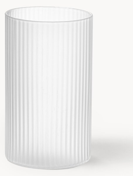 Set di 4 bicchieri piccoli da long drink in vetro soffiato con scanalatura in rilievo Ripple, 140 ml