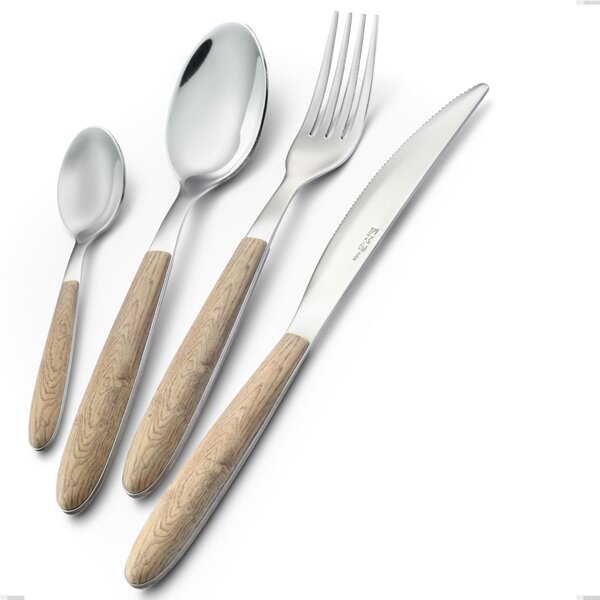 Pala torta vero pino, acciaio 18.0 nickel free, manicatura pbt sublimato acciaio lucido, lunghezza 257 mm