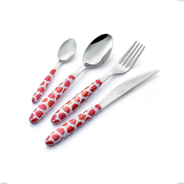 Forchetta dolce Vero poppy, acciaio 18.0 nickel free, manicatura pbt sublimato acciaio lucido, lunghezza 150 mm