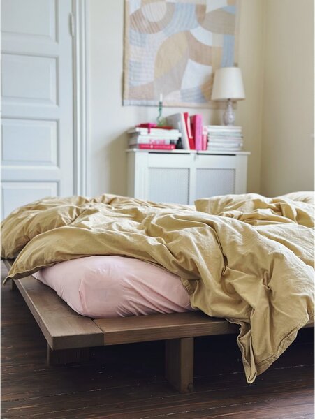 Letto singolo marrone in pino massiccio con rete inclusa 120x200 cm Japan – Karup Design