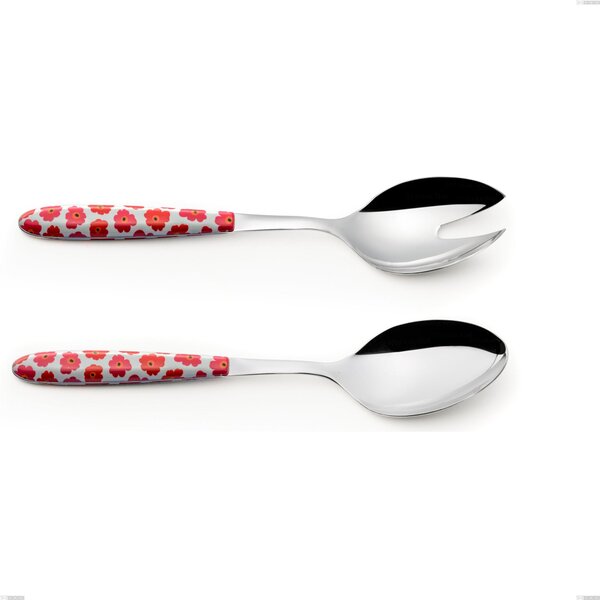 Coppia insalata Vero poppy, acciaio 18.0 nickel free, manicatura pbt sublimato acciaio lucido, lunghezza 250 mm