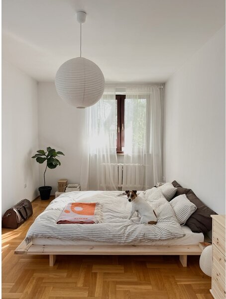 Letto matrimoniale in legno di pino con griglia 180x200 cm Japan - Karup Design