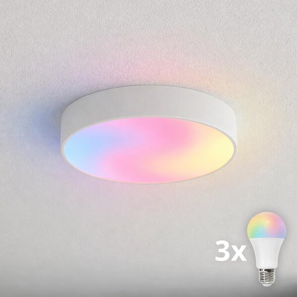 Brilagi - Plafoniera LED RGBW dimmerabile per bagno CLARE 3xE27/9W/230V IP54 Wi-Fi bianca