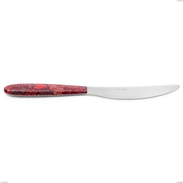 Coltello tavola vero samarcanda, acciaio 18.0 nickel free, manicatura pbt sublimato acciaio lucido, lunghezza 220 mm