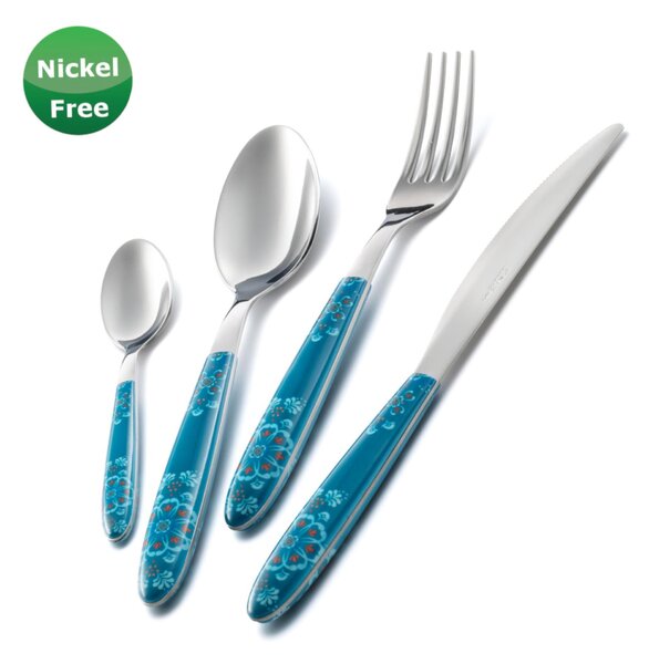 Confezione cilindro 24 pezzi posate Vero Trinacria Verde 31, inox 18/0