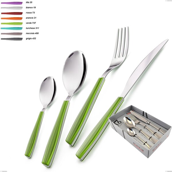 Confezione vetrina 16 pezzi Wave , 18/C (AISI430), spessore 2 mm