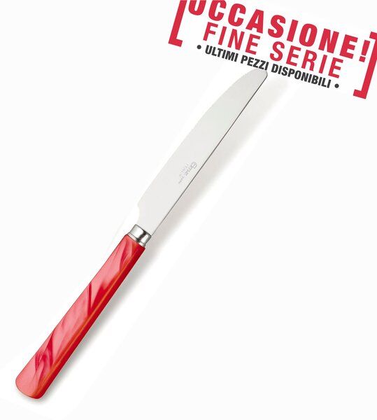 Coltello da tavola PERLA ROSSO 18.10 (AISI 304) manico perlato lavabili in lavastoviglie Rosso