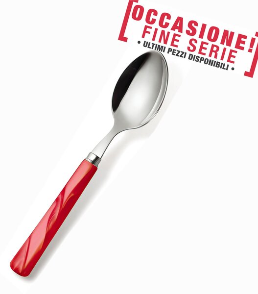 Cucchiaio da Tavola da tavola PERLA ROSSO 18.10 (AISI 304) manico perlato lavabili in lavastoviglie Rosso