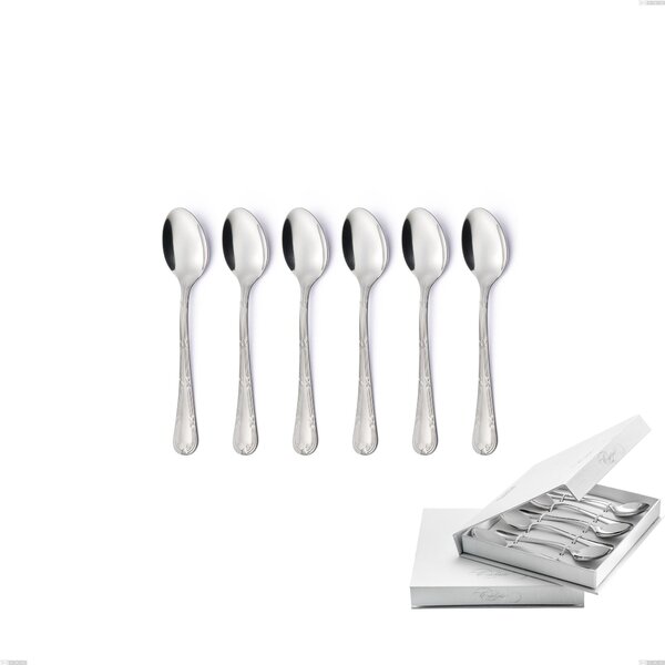 Confezione a libro 6 pezzi cucchiaini caff� Luigi XVI, Acciaio Inox 18.10 (AISI304), spessore 3.00 mm