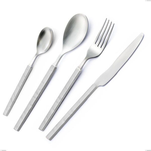 Forchetta tavola Zeus ICE , Acciaio 18/10 forgiato martellato sabbiato, spessore 4 mm, lunghezza 214 mm, forgiato