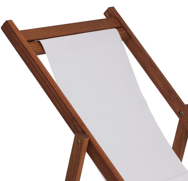 Sdraio reclinabile e chiudibile senza braccioli Telo di Nylon AFRODITE 120x57x94h cm -peso 8,5 kg quattro posizioni in legno noce e telo in PVC