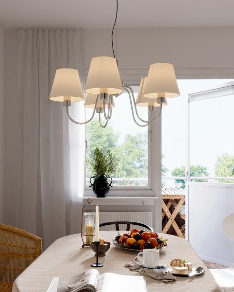 ByRydens 4202720-6510 - Lampadario a sospensione con cavo LYNF 5xE14/8W/230V cromo/bianco
