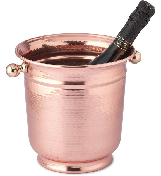 Secchiello Porta ghiaccio in Rame Lucido Martellato � 20xh 21 cm prodotto artigianalmente In Italia